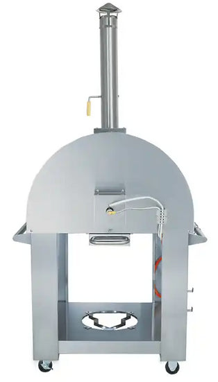 Kokomo 32” Dual Fuel Gas or Wood Fired Stainless Steel Pizza Oven and Stand