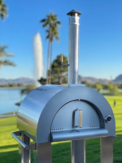 Kokomo 32” Wood Fired Stainless Steel Pizza Oven and Stand