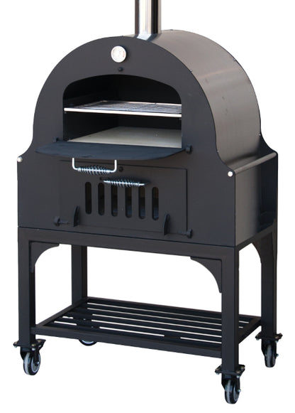 Tuscan Chef GX-B1 Deluxe Medium Outdoor Wood-Fired Pizza Oven Freestanding with Cart