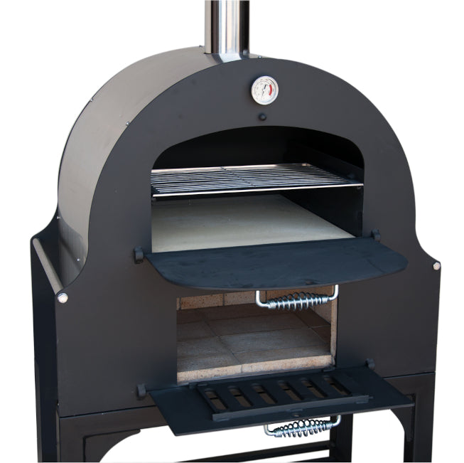 Tuscan Chef GX-B1 Deluxe Medium Outdoor Wood-Fired Pizza Oven Freestanding with Cart