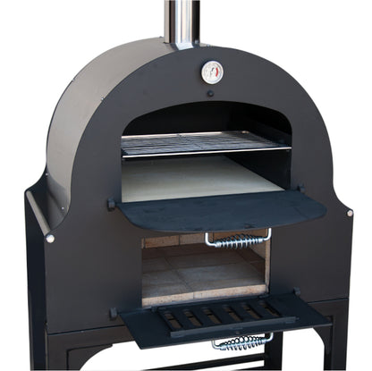 Tuscan Chef GX-B1 Deluxe Medium Outdoor Wood-Fired Pizza Oven Freestanding with Cart