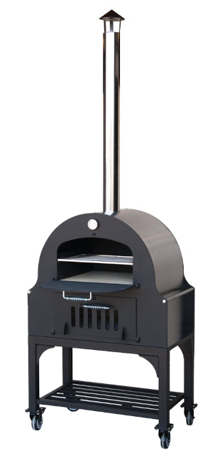 Tuscan Chef GX-B1 Deluxe Medium Outdoor Wood-Fired Pizza Oven Freestanding with Cart