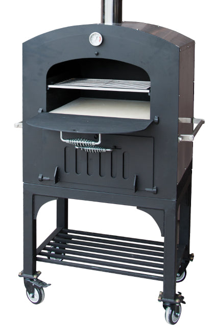 Tuscan Chef GX-C2 Deluxe Medium Outdoor Wood-Fired Pizza Oven Freestanding with Cart