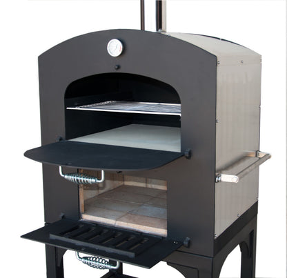 Tuscan Chef GX-C2 Deluxe Medium Outdoor Wood-Fired Pizza Oven Freestanding with Cart