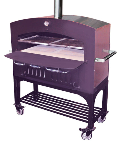 Tuscan Chef GX-D1 Deluxe Large 46-Inch Outdoor Wood-Fired Pizza Oven Freestanding with Cart