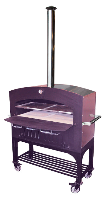 Tuscan Chef GX-D1 Deluxe Large 46-Inch Outdoor Wood-Fired Pizza Oven Freestanding with Cart