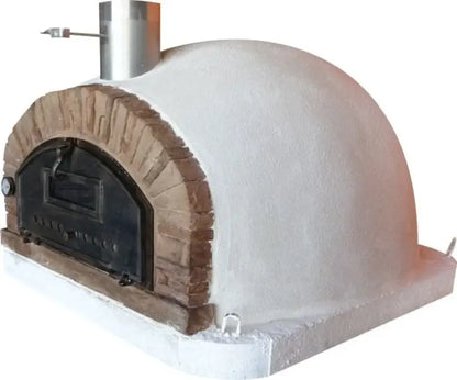 Buena Ventura Sierra pizza oven with the drop down door lowered showing the fire brick floor and dome interior