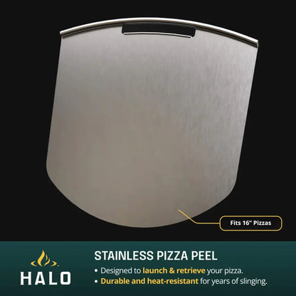 Halo Cook + Serve Pizza Kit 16 inch stainless steel pizza peel for launch and retrieval