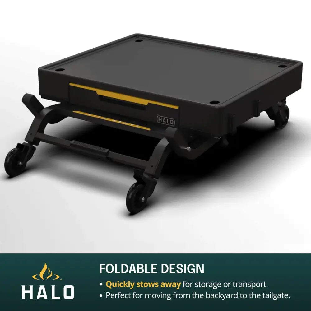 Halo Countertop Cart folded flat for storage and tailgate transport