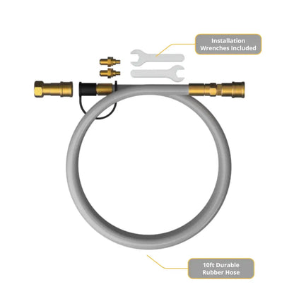 Halo Natural Gas Conversion Kit 10 ft durable rubber hose with installation wrenches included
