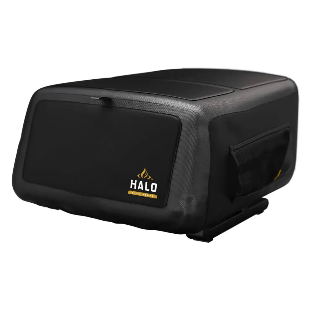 Weather-resistant Halo Versa 16 Pizza Oven Cover in black