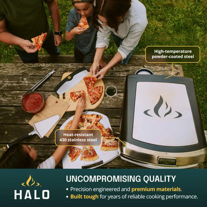 Halo Versa 16 high temperature powder coated steel and 430 stainless steel construction