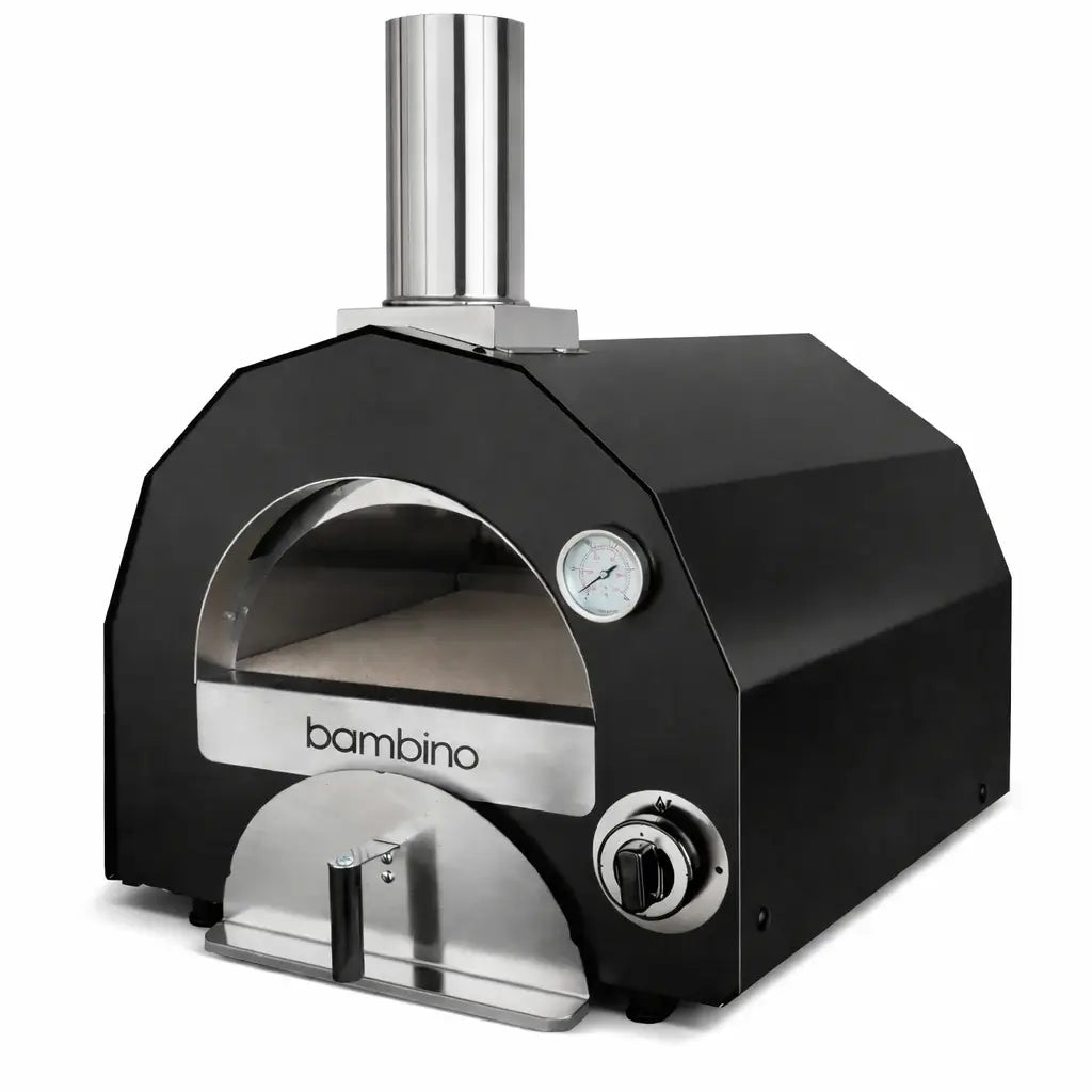 ItaliaForno Bambino compact gas pizza oven with the octagonal dome, front view on white