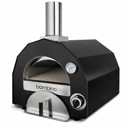 ItaliaForno Bambino compact gas pizza oven with the octagonal dome, front view on white