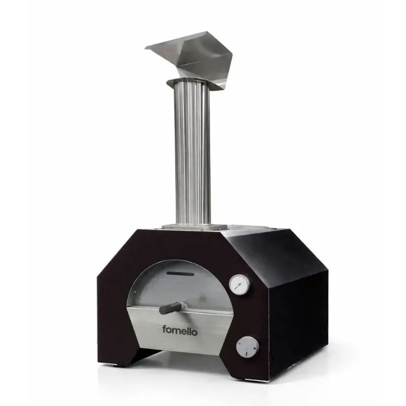 ItaliaForno Fornello compact gas pizza oven with the five sided dome, front view on white