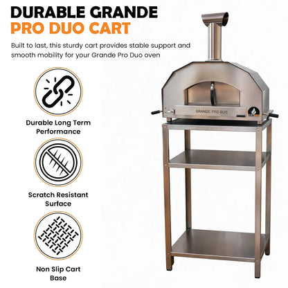 ItaliaForno Grande Pro Duo cart feature card, durable long term build, scratch resistant surface and non slip base